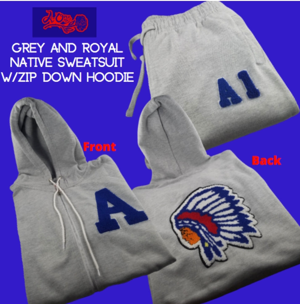 Grey & Royal Sweatsuit